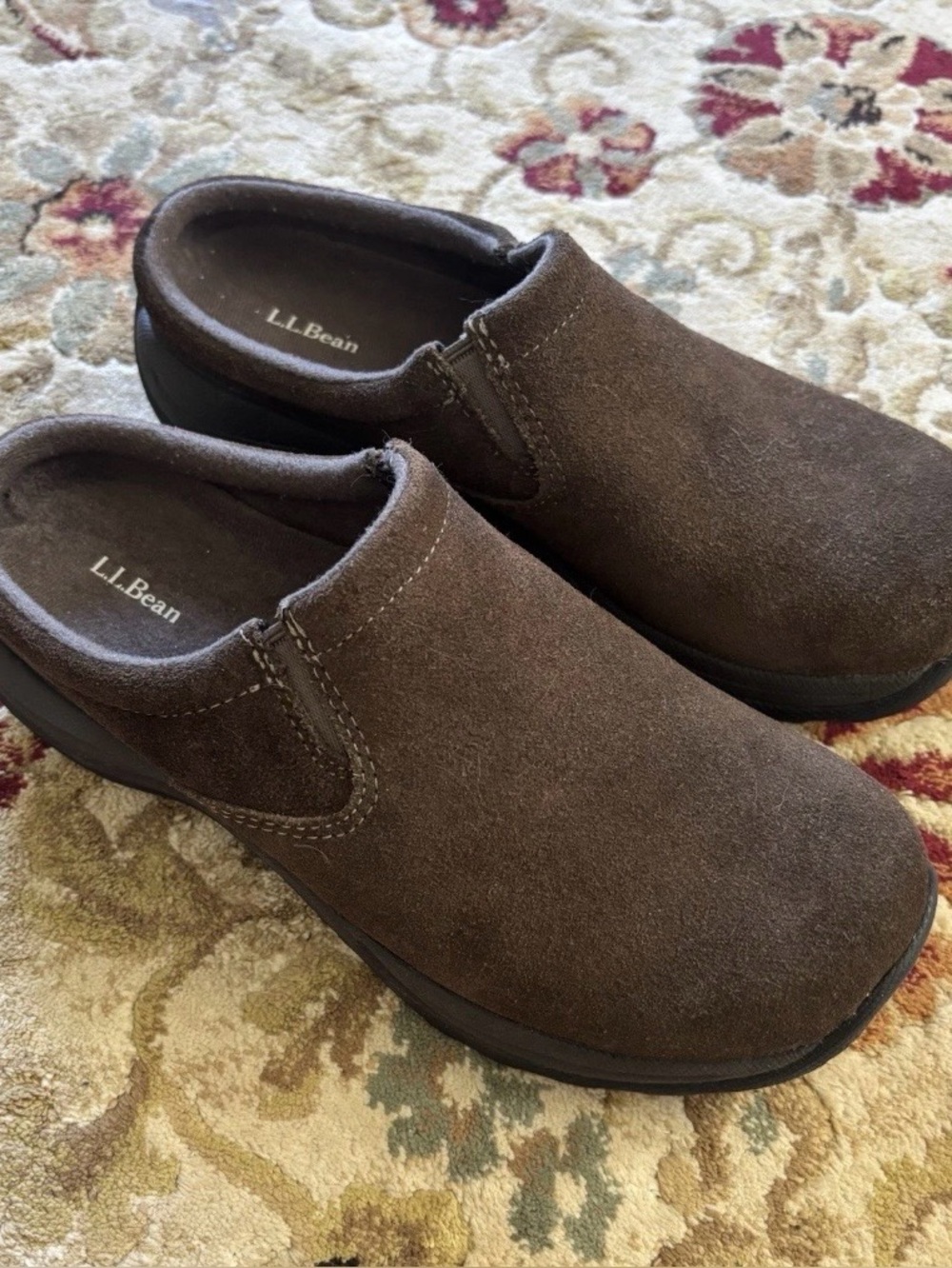 L.L.Bean Women's Slip On Clogs Mules Dark Brown Suede Comfort
Shoes Size 6 Med